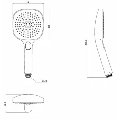 Pommeau De Douche, Flexible Et Barre De Douche|Swiss Aqua Technologies Douchette à main 3 jets, blanc/chrome (SATBSRS61)