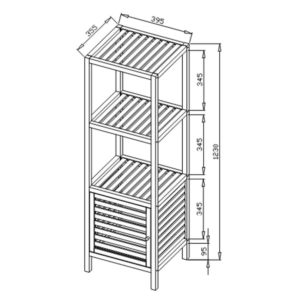 Swiss Aqua Technologies Etagère sur pied Naturel Home 35,5x123x39,5 cm, bois (HOMEREG4)