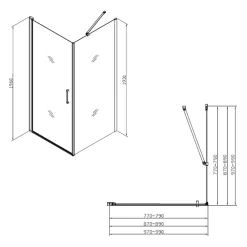 Paroi De Douche|Swiss Aqua Technologies Fusion ensemble porte pivotante /paroi 100x80cm anticalcaire avec profilés noir mat (SATFUD100S80C)
