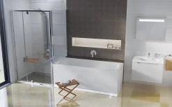 Baignoire Droite|Swiss Aqua Technologies Fusion 150 x 70 cm Baignoire gain de place en acrylique, sans pieds, blanc (SIKOVR150)