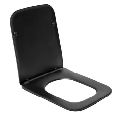 Swiss Aqua Technologies Infinitio Abattant de WC rectangulaire, Avec frein de chute, Noir (SATINFP12BKM)