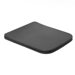Swiss Aqua Technologies Infinitio Abattant de WC rectangulaire, Avec frein de chute, Noir (SATINFP12BKM)