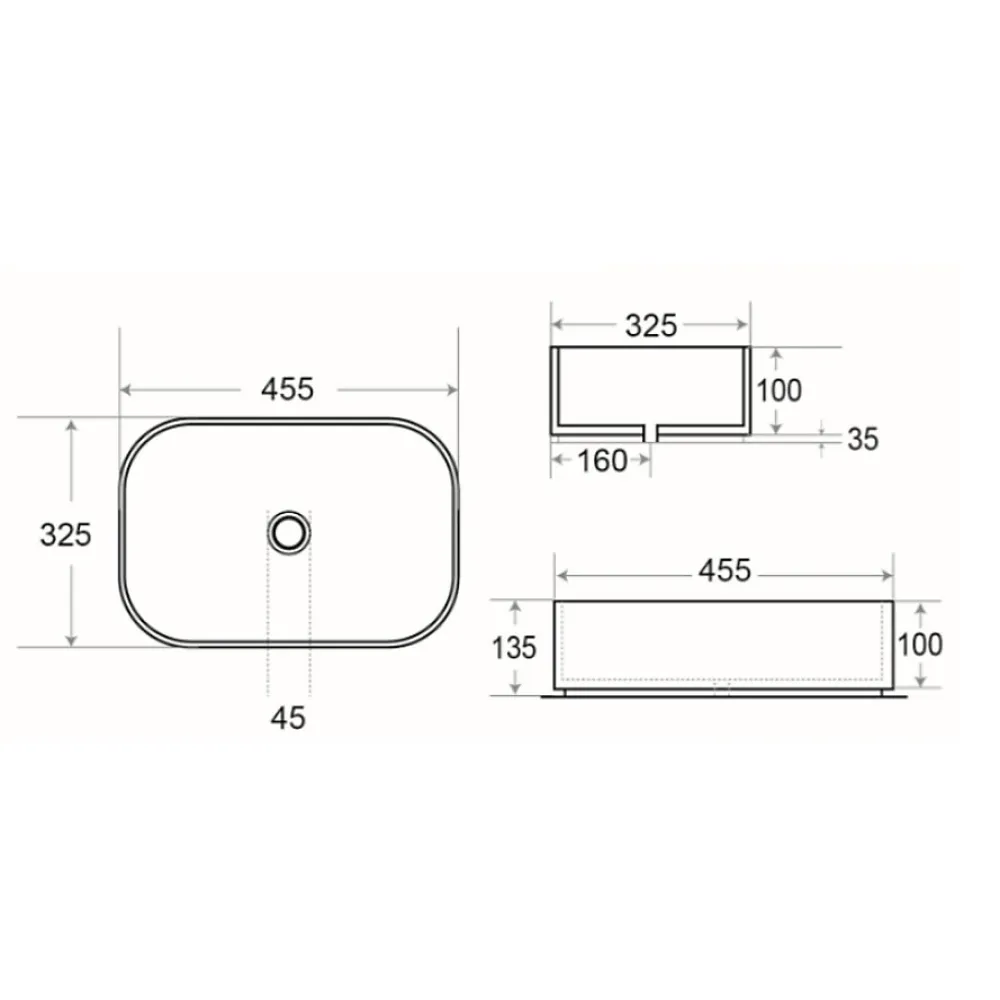 Swiss Aqua Technologies Infinitio Vasque à poser 45,5 x 32,5 x 13,5 cm, sans trop-plein, Vert foncé mat (SATINF4532DGEM)