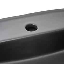 Swiss Aqua Technologies Infinitio Vasque à poser 60x40 cm, sans trop-plein, avec trou pour robinetterie, Noir mat (SATINF6040BKM)