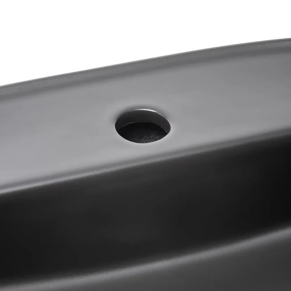 Swiss Aqua Technologies Infinitio Vasque à poser 60x40 cm, sans trop-plein, avec trou pour robinetterie, Noir mat (SATINF6040BKM)