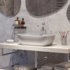 Vasque À Poser|Swiss Aqua Technologies Infinitio Vasque à poser 45,5 x 32,5 x 13,5 cm, sans trop-plein, Gris mat (SATINF4532LGRM)