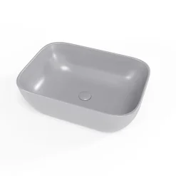 Vasque À Poser|Swiss Aqua Technologies Infinitio Vasque à poser 45,5 x 32,5 x 13,5 cm, sans trop-plein, Gris mat (SATINF4532LGRM)