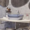 Vasque À Poser|Swiss Aqua Technologies Infinitio Vasque à poser 45,5 x 32,5 x 13,5 cm, sans trop-plein, Bleu foncé mat (SATINF4532DBLM)