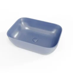 Vasque À Poser|Swiss Aqua Technologies Infinitio Vasque à poser 45,5 x 32,5 x 13,5 cm, sans trop-plein, Bleu foncé mat (SATINF4532DBLM)