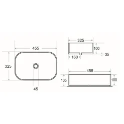 Vasque À Poser|Swiss Aqua Technologies Infinitio Vasque à poser 45,5 x 32,5 x 13,5 cm, sans trop-plein, Bleu foncé mat (SATINF4532DBLM)