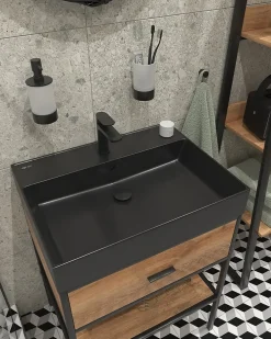 Swiss Aqua Technologies Lavabo rectangulaire noir mat SAT Infinitio 60,5x46,5 cm (SATINF6046BKM)