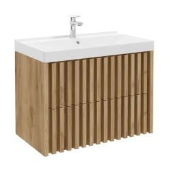 Swiss Aqua Technologies Meuble de salle de bain avec lavabo SAT Delano 80x46 cm chêne mat (DELANO80ZDUM)