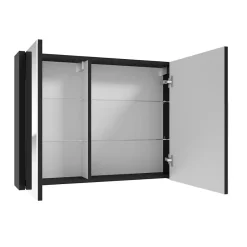 Swiss Aqua Technologies Meuble à miroir SAT Delano 80x60 cm stratifié noir (DELANOG80C)
