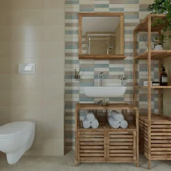 Swiss Aqua Technologies Miroir avec étagère Naturel Home 60x61,5 cm, bois (HOMEZRC)