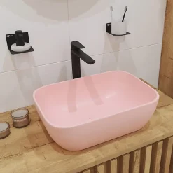 Swiss Aqua Technologies Mood mitigeur lavabo XL avec levier sans tirette, G3/8, Noir mat (SATBSMOOD285C)