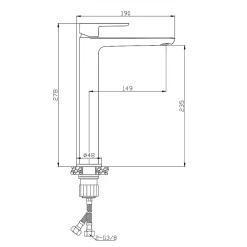 Swiss Aqua Technologies Mood mitigeur lavabo XL avec levier sans tirette, G3/8, Noir mat (SATBSMOOD285C)