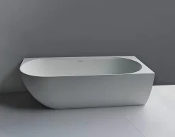 Swiss Aqua Technologies Nelly 175x82 cm Baignoire droite Autoportante orientation droite en marbre coulé, Blanc (NEL1700P)