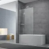 Pare-Baignoire| Swiss Aqua Technologies Pare-baignoire fixe en verre, 150x80cm, Chrome (SIKOVZPEV150)