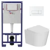 Swiss Aqua Technologies Pack WC bâti-support autoportant SAT + WC suspendu sans bride Ceramia + abattant SoftClose