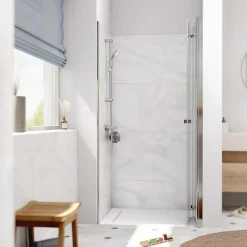 Swiss Aqua Technologies SK Porte de douche 100x196cm pliante anticalcaire avec profilé chrome brillant (SATSK100NIKA)