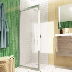 Swiss Aqua Technologies TEX-C ensemble porte compact/paroi 100x80cm anticalcaire avec profilés chrome brillant (SATTEXC100S80)