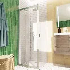 Swiss Aqua Technologies TEX-C ensemble porte compact/paroi 100x80cm anticalcaire avec profilés chrome brillant (SATTEXC100S80)