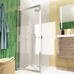 Swiss Aqua Technologies TEX-C ensemble porte compact/paroi 100x80cm anticalcaire avec profilés chrome brillant (SATTEXC100S80)