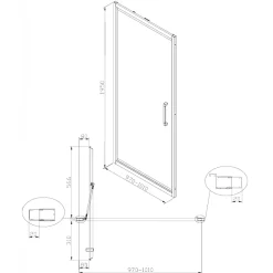 Swiss Aqua Technologies TEX-C ensemble porte compact/paroi 100x80cm anticalcaire avec profilés chrome brillant (SATTEXC100S80)