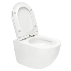 Wc Suspendu|Swiss Aqua Technologies Tornado WC sans bride avec abattant SoftClose et fixations invisibles, blanc (SATFUS010RTORP)