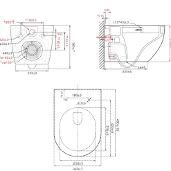Wc Suspendu|Swiss Aqua Technologies Tornado WC sans bride avec abattant SoftClose et fixations invisibles, blanc (SATFUS010RTORP)