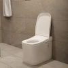 Wc À Poser|Swiss Aqua Technologies Ultimax WC hybride avec réservoir intégré et abattant frein de chute (SATOFSHFS3)