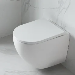 Wc Suspendu|Swiss Aqua Technologies WC suspendu sans bride Tornado Quiet et fixations invisibles, abattant frein de chute (SAT67010RTORP)