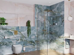 Paroi De Douche|Swiss Aqua Technologies Walk-in 80x200cm Paroi en verre Crystal Glass 8 mm anticalcaire, avec bras et profilés or (SATBWI80PRZ)