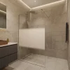 Swiss Aqua Technologies Walk-in 120x200cm, Verre semi poli Crystal Glass 8 mm anticalcaire, avec bras et profilés chrome brillant