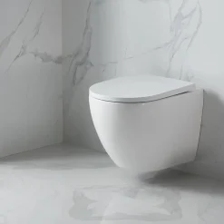 Wc Suspendu|Swiss Aqua Technologies WC suspendu sans bride et fixations invisibles, abattant frein de chute (SAT67010RREXP)