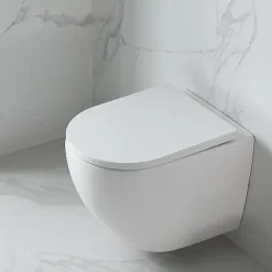 Wc Suspendu|Swiss Aqua Technologies WC suspendu sans bride et fixations invisibles, abattant frein de chute (SAT67010RREXP)