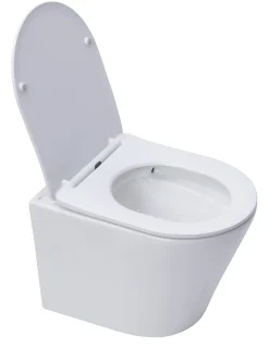 Wc Suspendu|Swiss Aqua Technologies WC suspendu Infinitio sans bride et fixations invisibles + abattant frein de chute (SATINF010RREXP)
