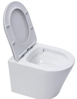 Wc Suspendu|Swiss Aqua Technologies WC suspendu Infinitio sans bride et fixations invisibles + abattant frein de chute (SATINF010RREXP)