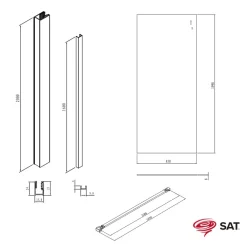 Swiss Aqua Technologies Walk-in 90x200cm Paroi Crystal Glass 8mm anticalcaire+bras&profilés chrome brillant (SATBWI90PR)
