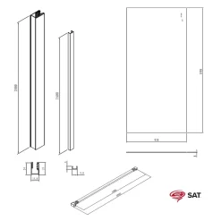 Swiss Aqua Technologies Walk-in 100x200cm paroi en verre Crystal Glass 8 mm anticalcaire, avec bras et profilés chrome brillant
