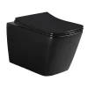 Wc Suspendu|Swiss Aqua Technologies WC suspendu Infinitio noir mat sans bride Design, fixations invisibles+abattant softclose