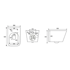 Wc Suspendu|Swiss Aqua Technologies WC suspendu Infinitio noir mat sans bride Design, fixations invisibles+abattant softclose