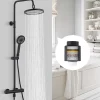 Homelody Système de Douche avec Filtre et Thermostat Noir avec Douchette à Main à 3 Types de Jets et Douche de Tête de 25 cm