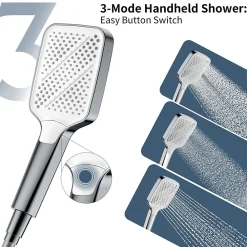 Colonne De Douche Thermostatique|Homelody Système de douche avec thermostat et tablette en verre chromé Ensemble de douche complet avec douchette à main