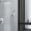 Colonne De Douche Encastrable|Homelody Système de Douche Encastré avec Mitigeur Mécanique Effet Pluie Ciel de Pluie Carré 300 mm Inox Chromé pour Salle de Bain