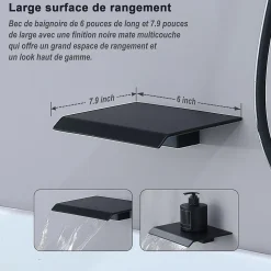 Homelody Système de Douche Encastrable Noir avec Grande Tête de Douche Carrée 12
