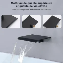 Homelody Système de Douche Encastrable Noir avec Grande Tête de Douche Carrée 12