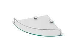 Etagère Salle De Bains|GoodHome Tablette d’angle murale en verre et acier chromé Alessano
