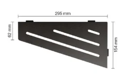 Schluter Tablette murale de douche SHELF- E- S3 - CURVE - aluminium structuré Blanc mat - 62 x 295 x 154 mm