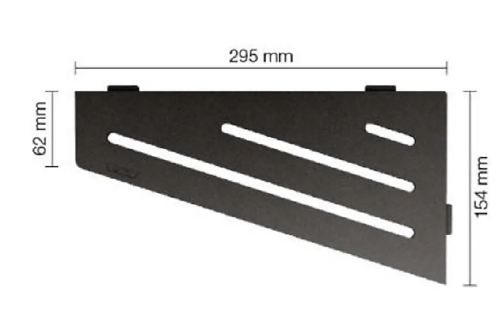 Schluter Tablette murale de douche SHELF- E- S3 - CURVE - aluminium structuré Blanc mat - 62 x 295 x 154 mm